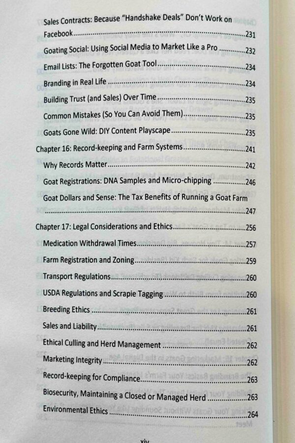 Raising Kiko Goats Table of Contents
