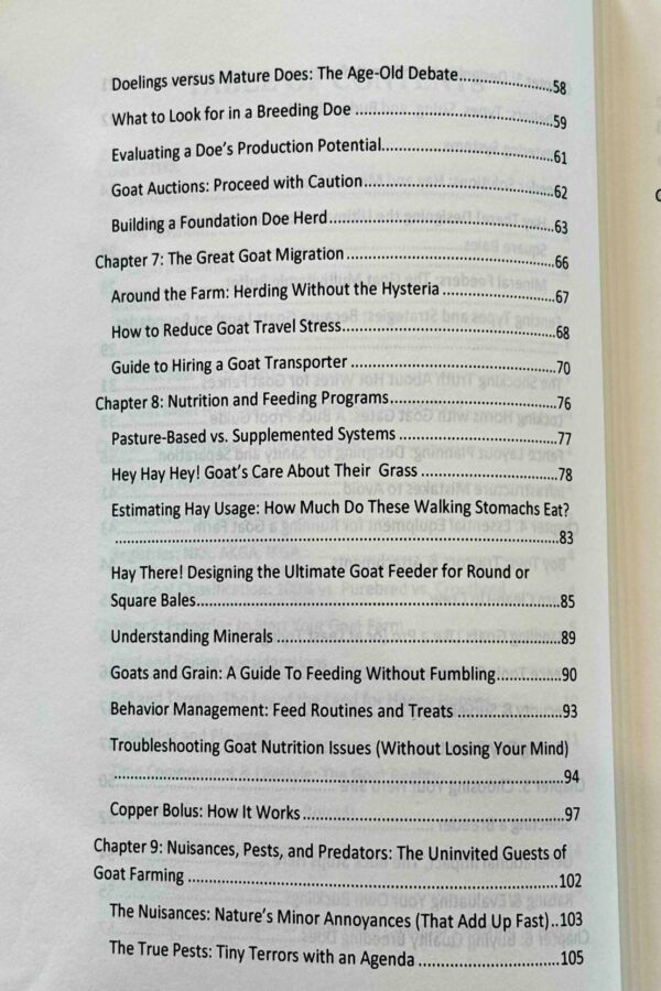Raising Kiko Goats Table of Contents