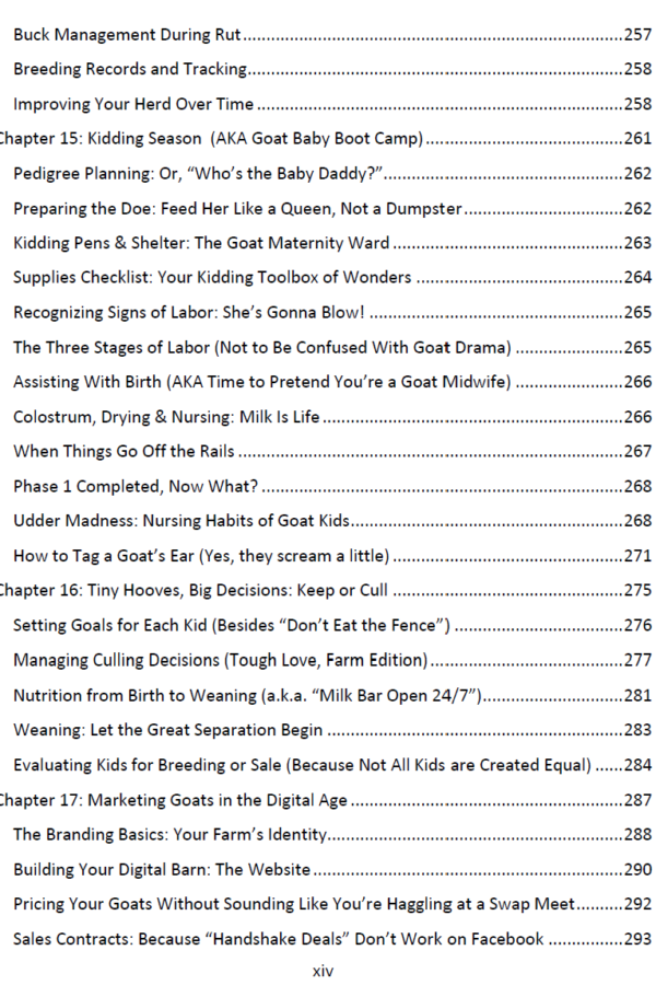 Raising Kiko Goats TOC 6